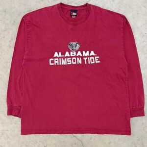 Alabama Crimson Tide Vintage Embroidered Long Sleeve Shirt Sz Large